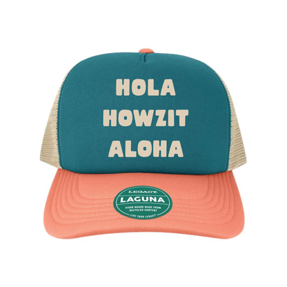 Hola Howzit Aloha Trucker Hat – Multi