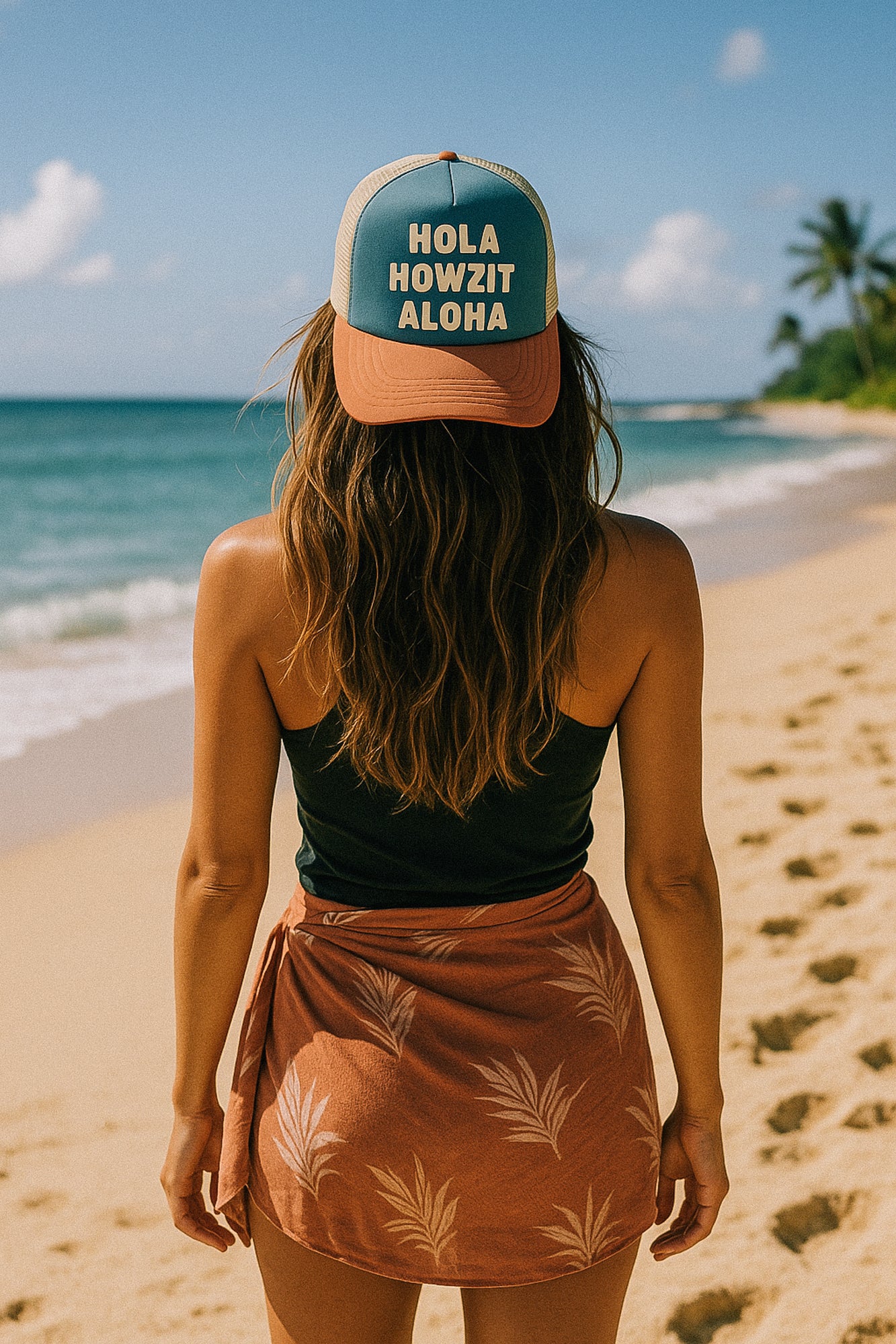 Hola Howzit Aloha Trucker Hat – Multi